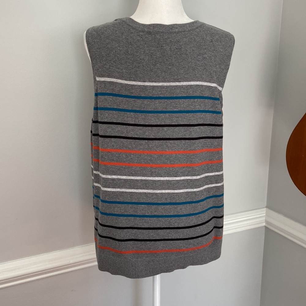 CJ Banks Striped Cardigan Sweater Tank Set - Picture 3 of 8